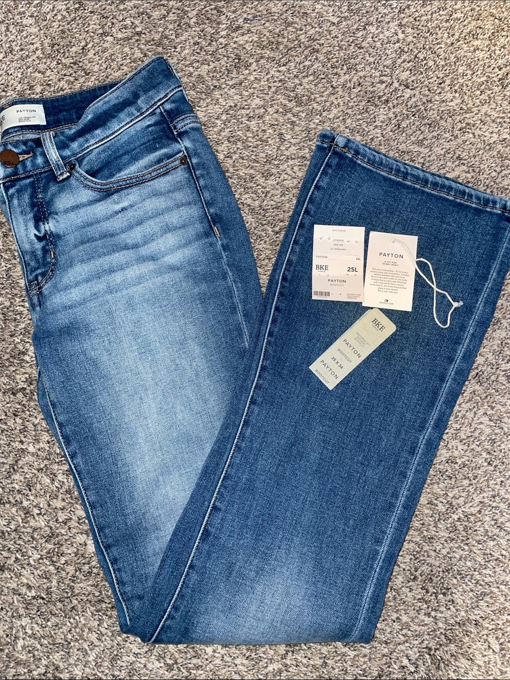 BKE Payton Mid Rise Bootcut Buckle Jeans LONG